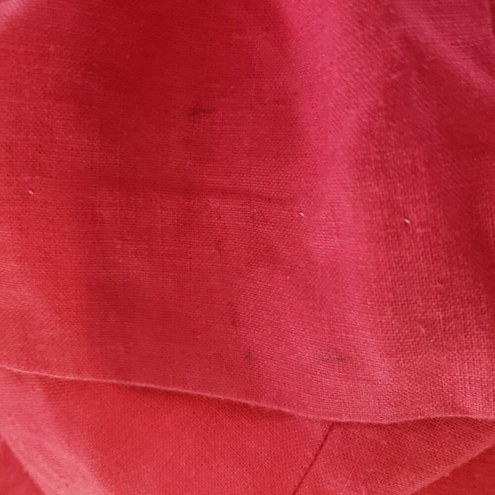 Vintage Ciro Pink Linen Dress Puff Sleeve Back Buttons Architectural 90s XS 2 - Picture 11 of 15